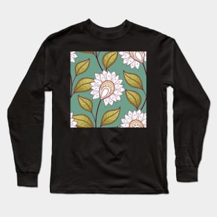 Spring Pattern with Floral Motifs Long Sleeve T-Shirt